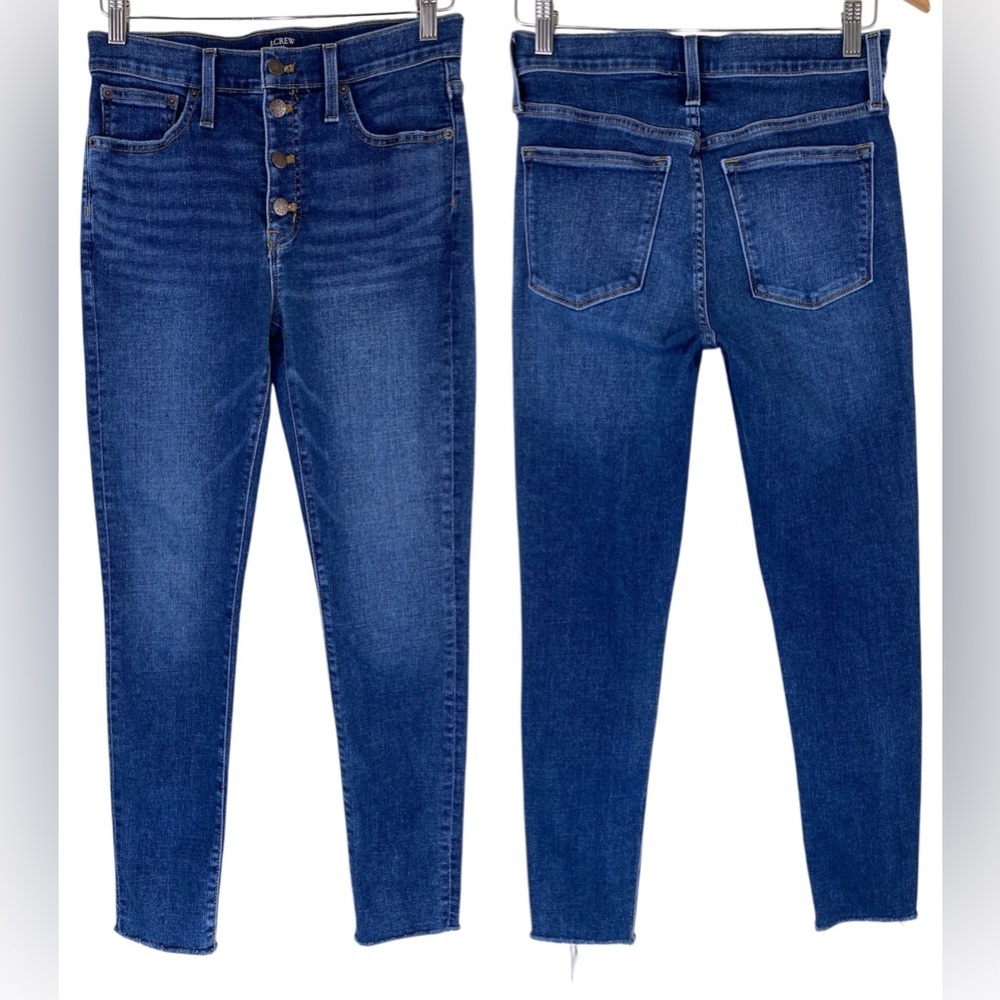 J Crew Factory 10" high-rise skinny jean in signature stretch button fly Sz 28